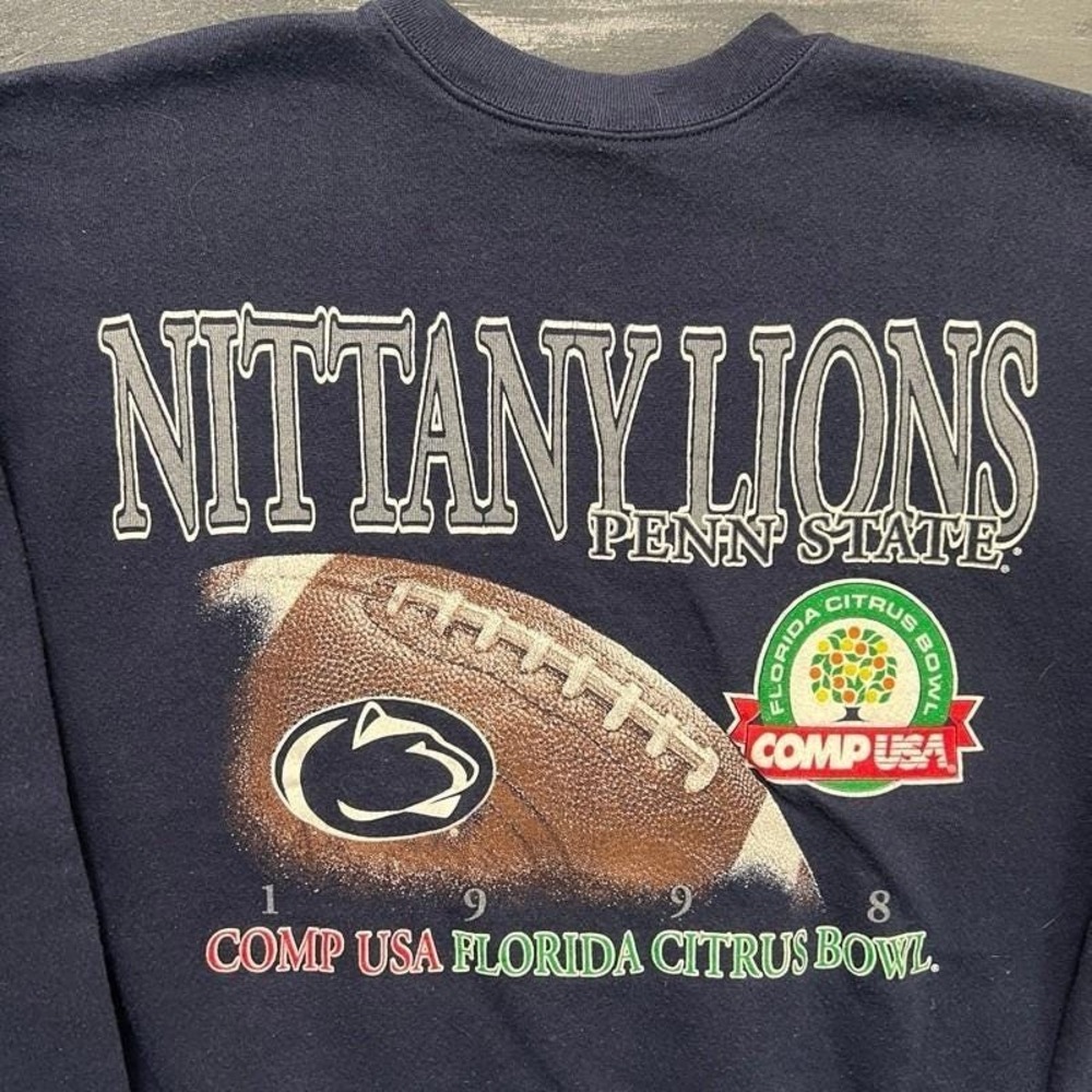 Vintage Nittany Lions Sweatshirt Mens XL Blue 1990s NCAA Football - Picture 2 of 7